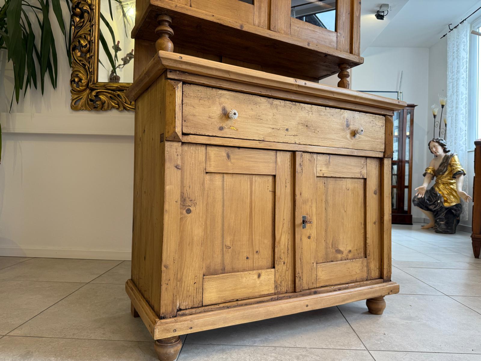 Jugendstil Küchenschrank Naturholz Fichtenholz Kredenz UrigG2137