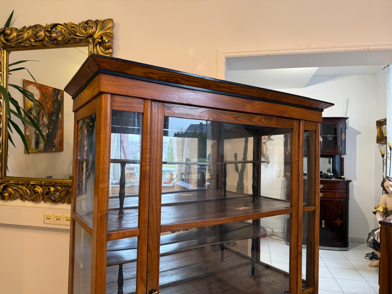 Restaurierte Spätbiedermeier Vitrine Bücherschrank Glasschrank Antiquität D2278
