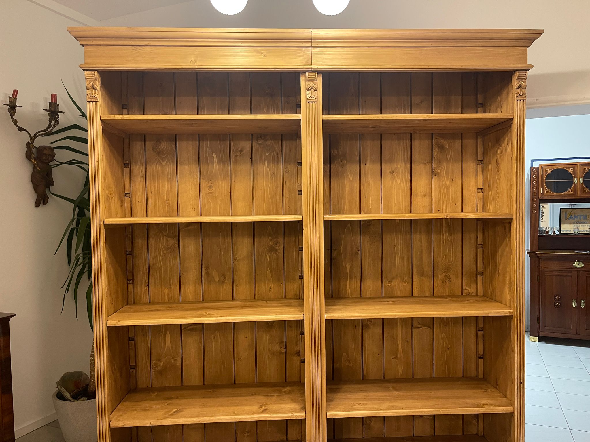 9fa85932-9e63-4cf2-98da-f385ddda2330 Bauernregal Doppelregal Bücherregal Stellage Bücherschrank Bauernkasten Ordnerschrank antik A5158