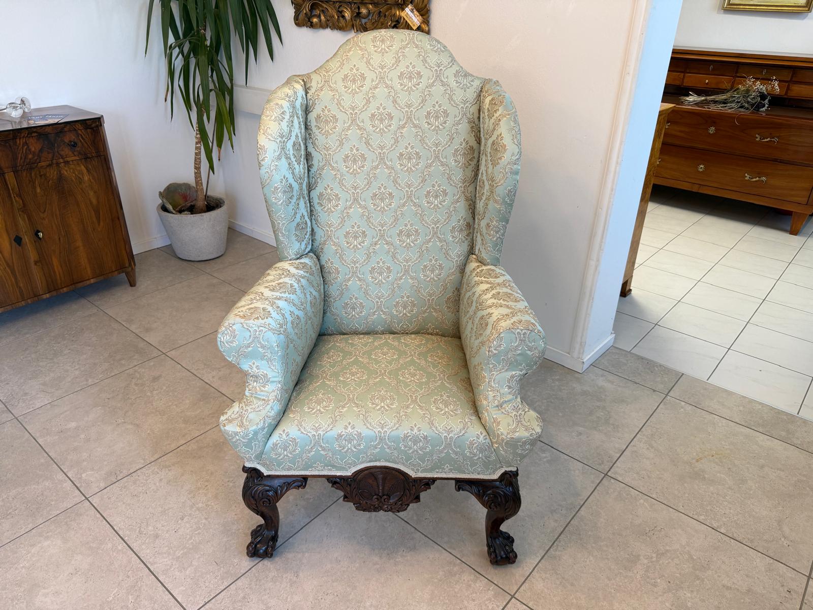 Restaurierter Historismus Ohrenfauteuil Ohrensessel Köinigssessel G1964