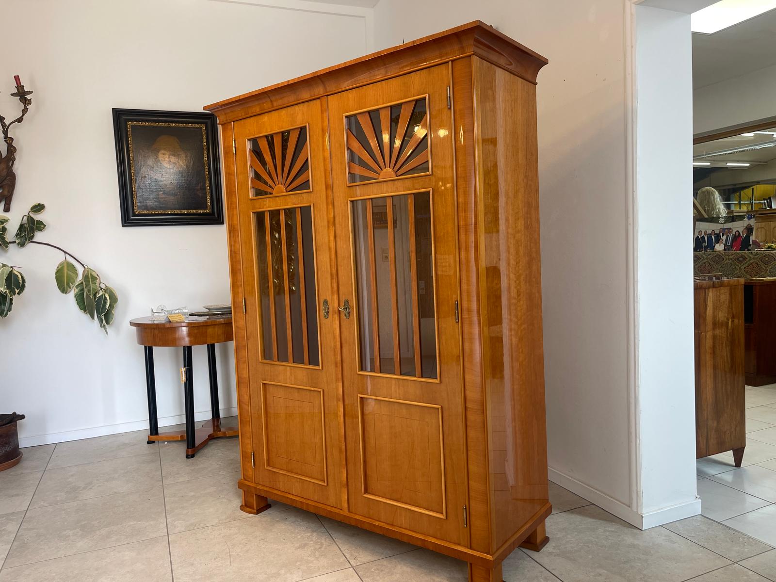 Stilvitrine Biedermeier Glasschrank Bücherschrank G1218