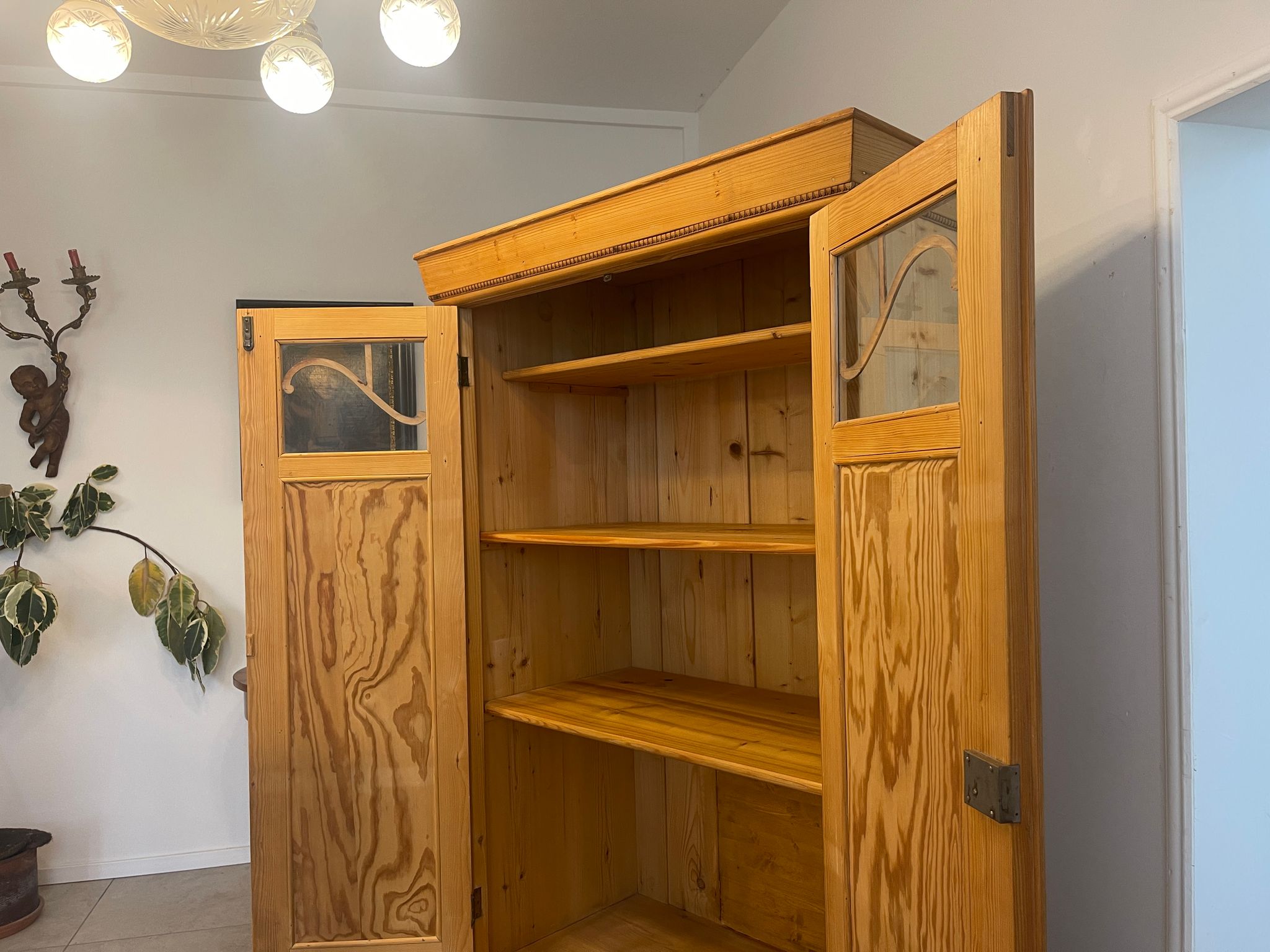 Restaurierte Jugendstil Bauernvitrine Bauernschrank Bücherschrank Antik G1296