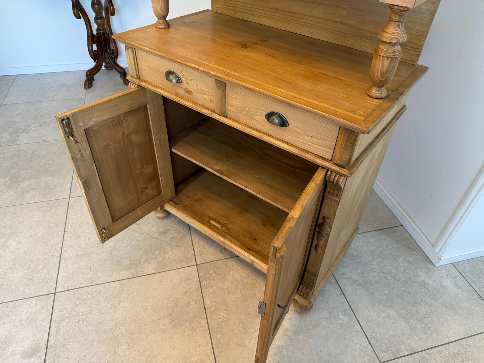 ORIGINALE Gründerzeit Küchenkredenz Antike Bauernmöbel Vitrinenschrank G1783