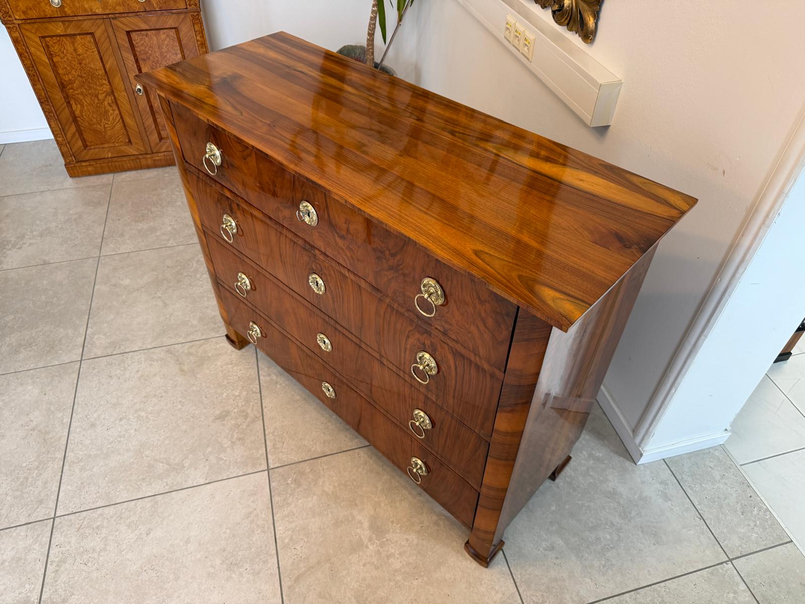 Restaurierte Biedermeier Kommode 4 Ladenkommode Nussholz Antiquität D1197