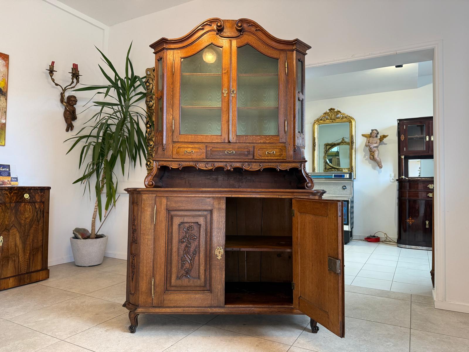 Originaler barocke Aufsatzvitrine Aufsatzkommode Vitrine Antiquität Tabernakl D1143