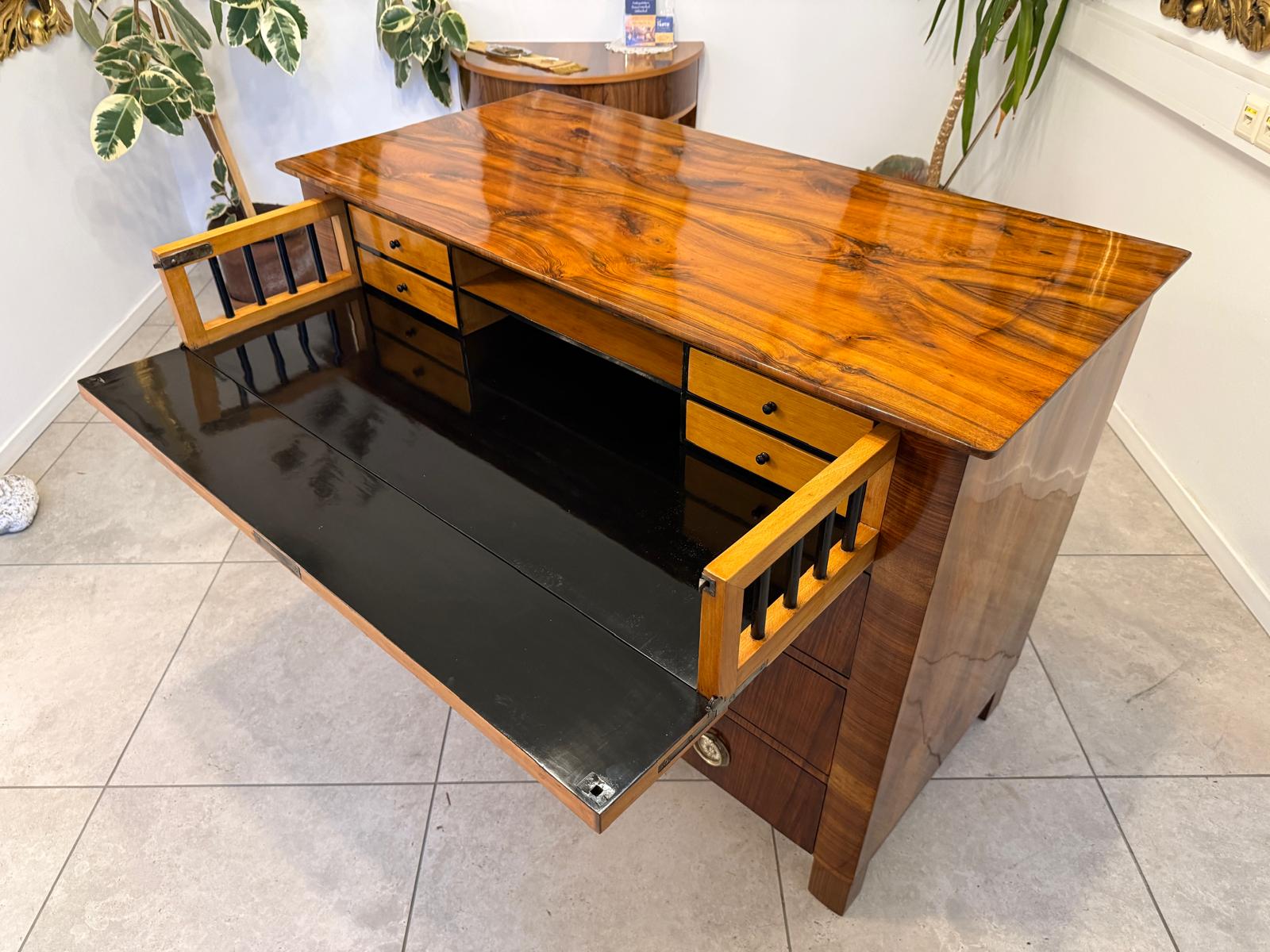 SALE Restaurierte Biedermeier Schreibkommode Nussholz Antiquität Antikmöbel G2388