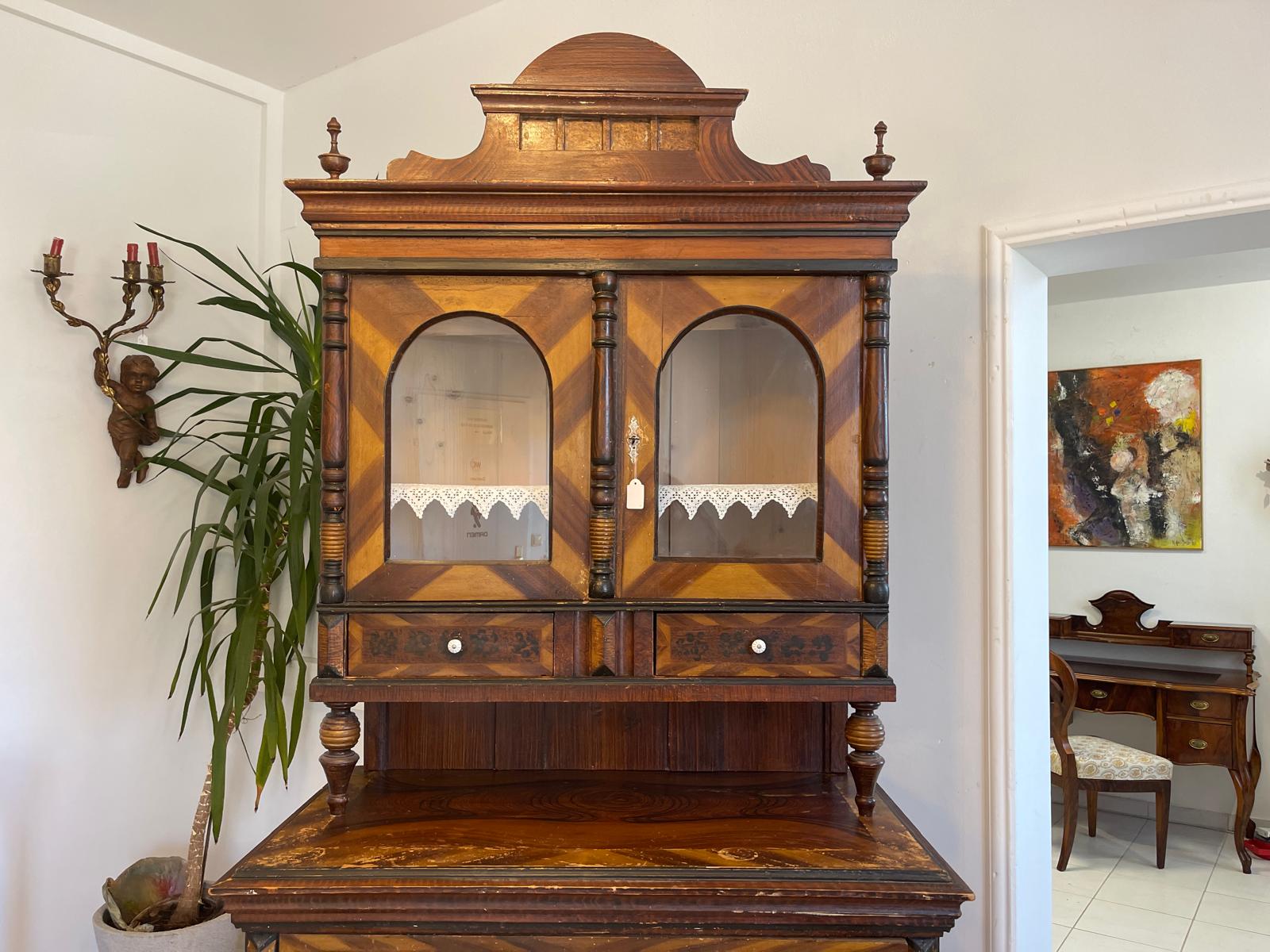 Gründerzeit Küchenbuffet Küchenschrank Küchenkredenz Bauernvitrine G1274