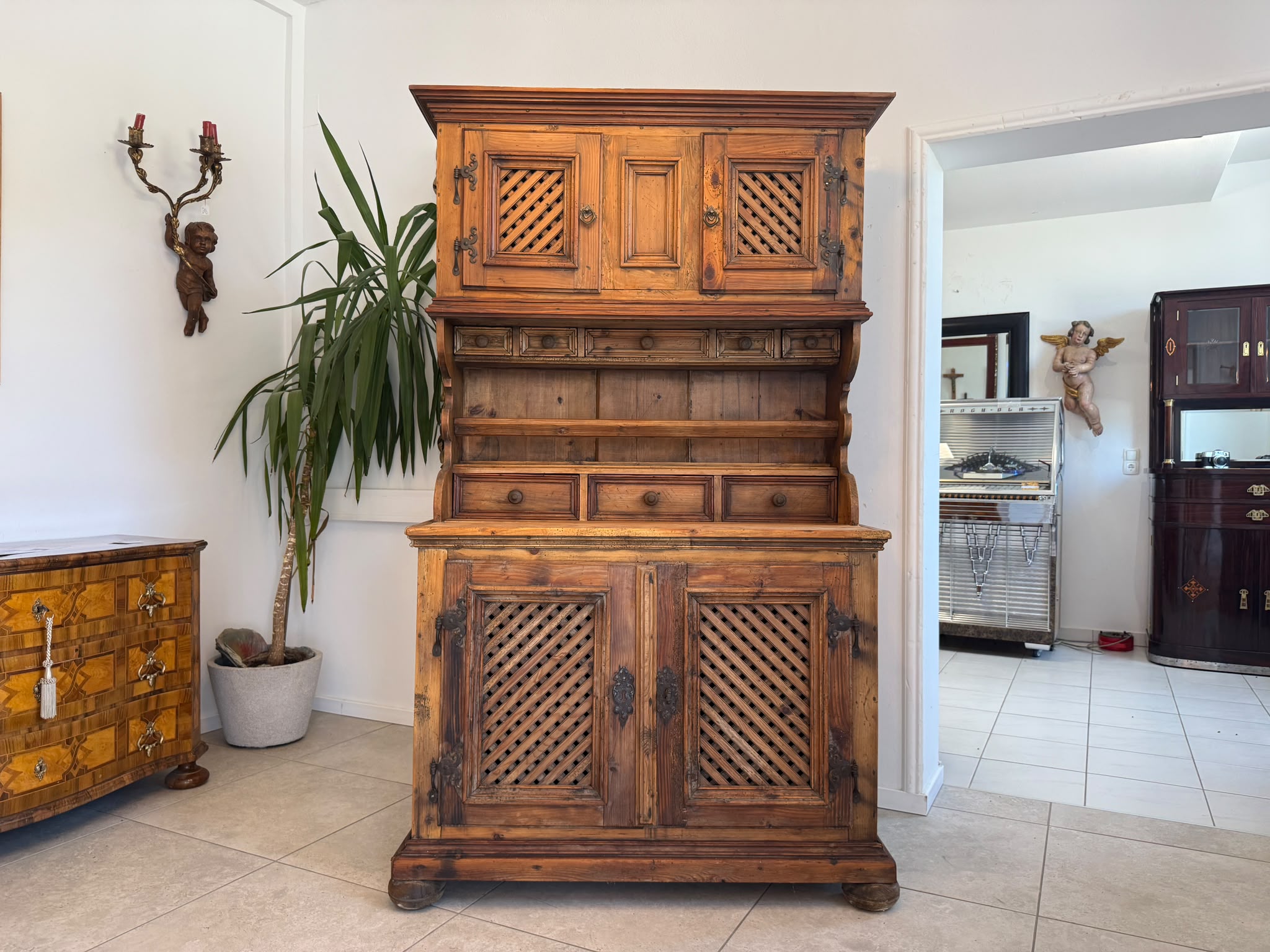Biedermeier Bauernkredenz Küchenschrank Küchenkredenz Original D2618