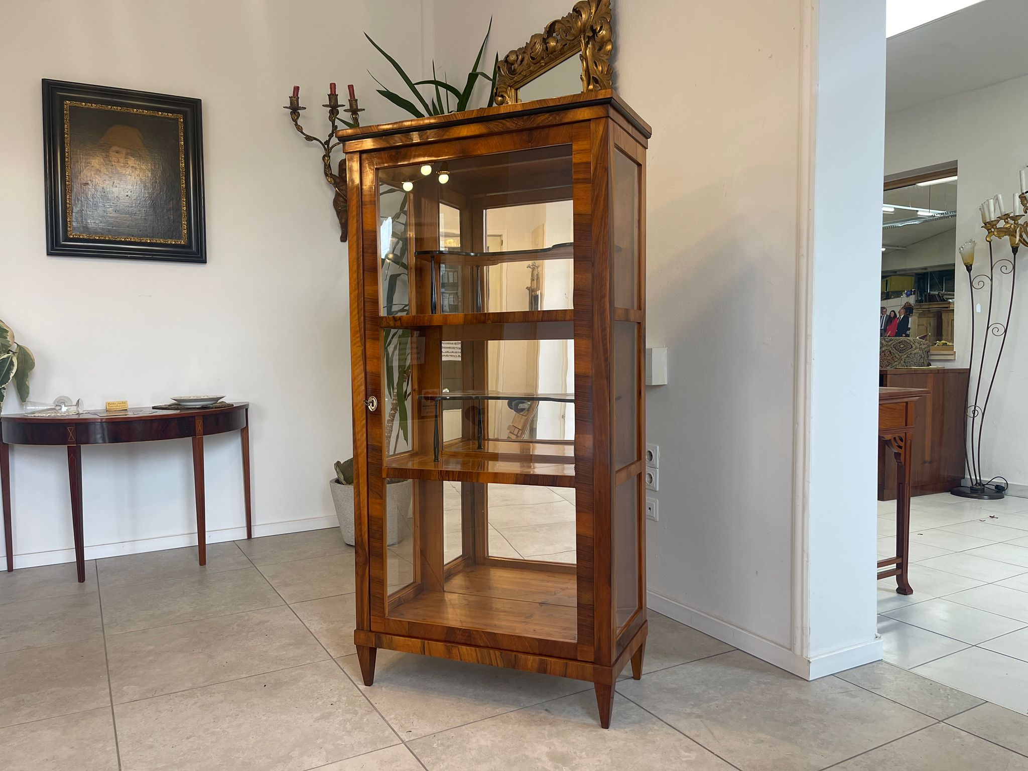 Antiquität Biedermeier Vitrine Bücherschrank A5153
