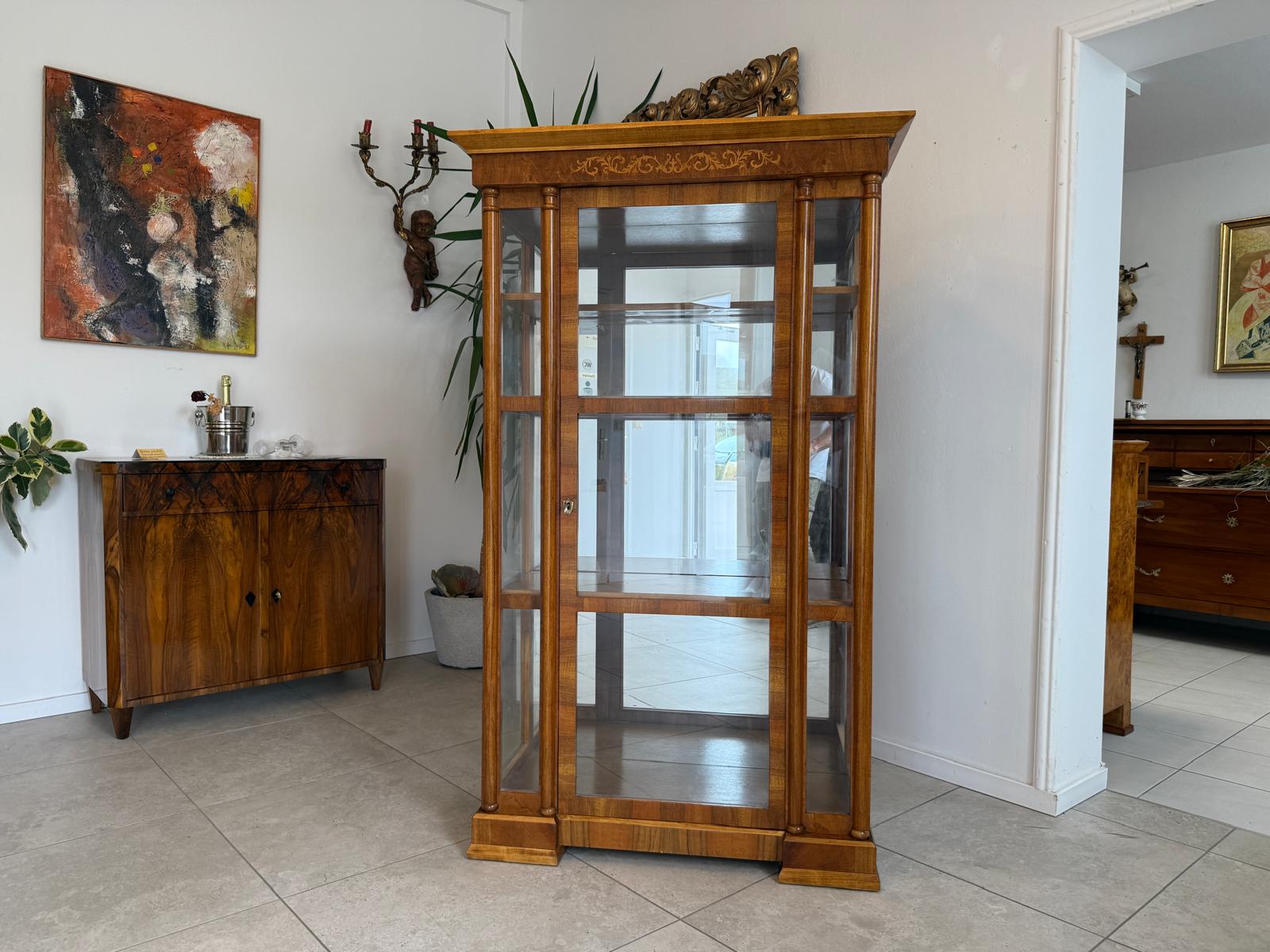 Vitrine im Biedermeier Stil Bücherschrank Glasschrank Edel G1884