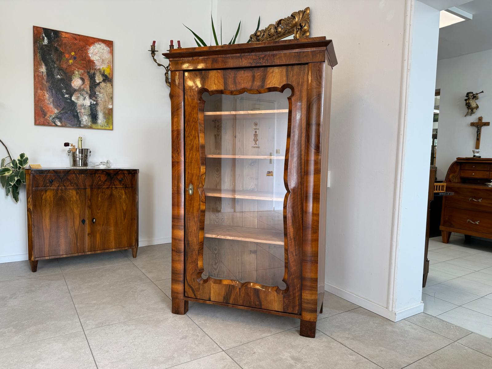 Antiquität Biedermeier Vitrine Bücherschrank Antiquität G2013
