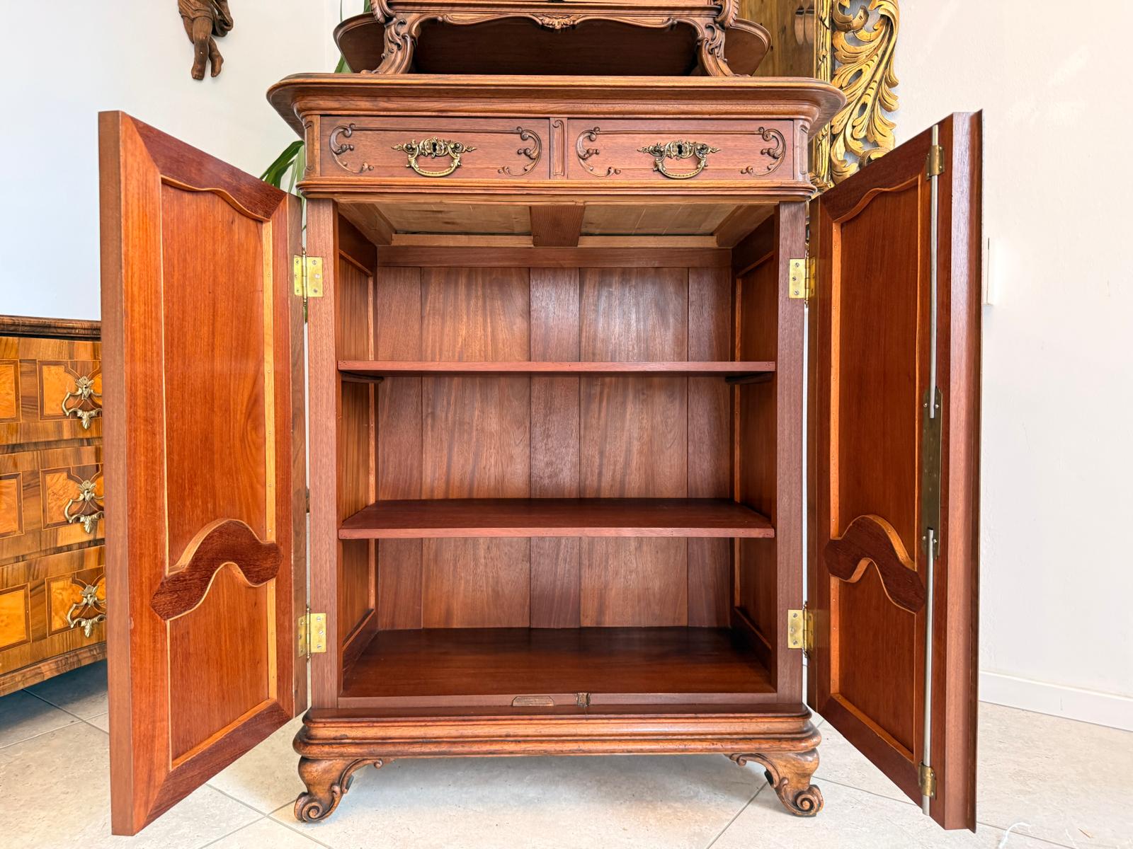 SALE Pfeiferlbarock Aufsatzbuffet Altarschrank Aufsatzschrank Eichenholz  D2663