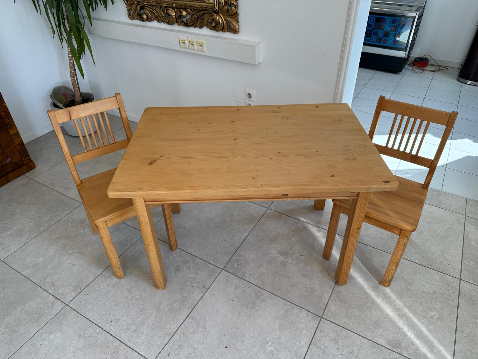 Bauernstube Tisch 2 Sessel Fichtenholz  D2495