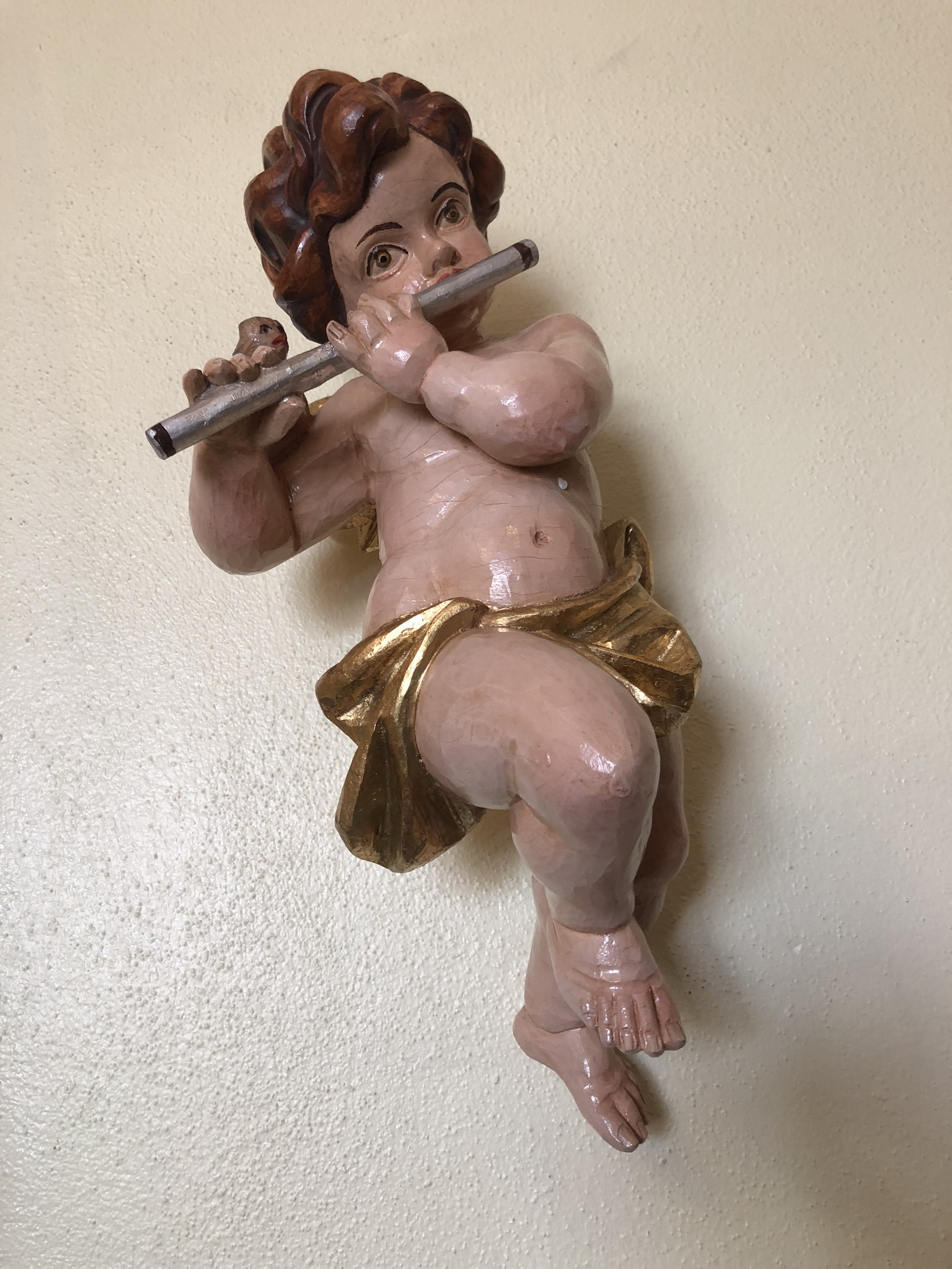 antike-bauernstube-barock_123 hölzerne Engelsfigur Engel Holzfigur Kirchliches Wesen Z1550