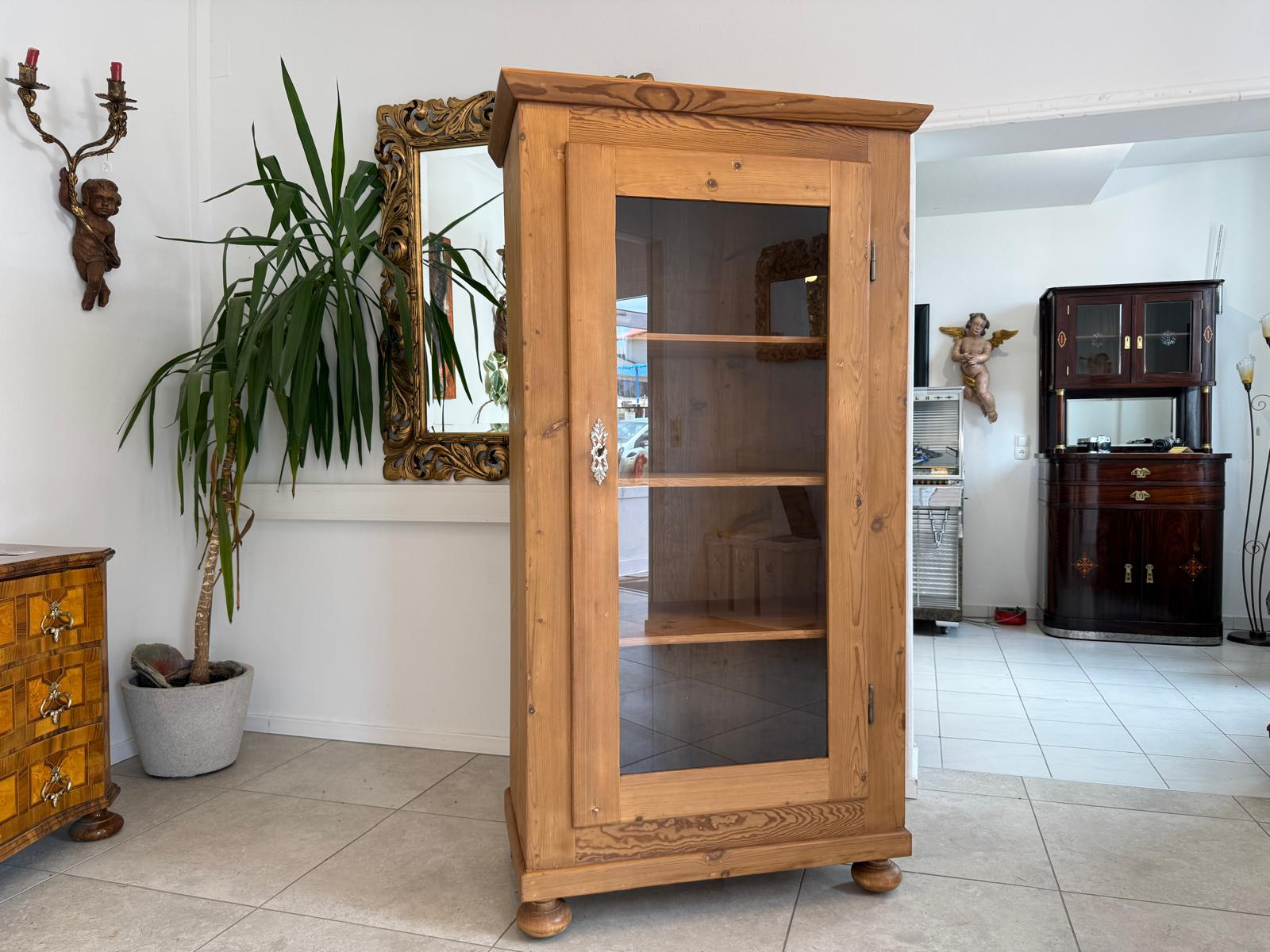 Jugendstil Vitrine Bauernvitrine Bücherschrank Bauernschrank D2649