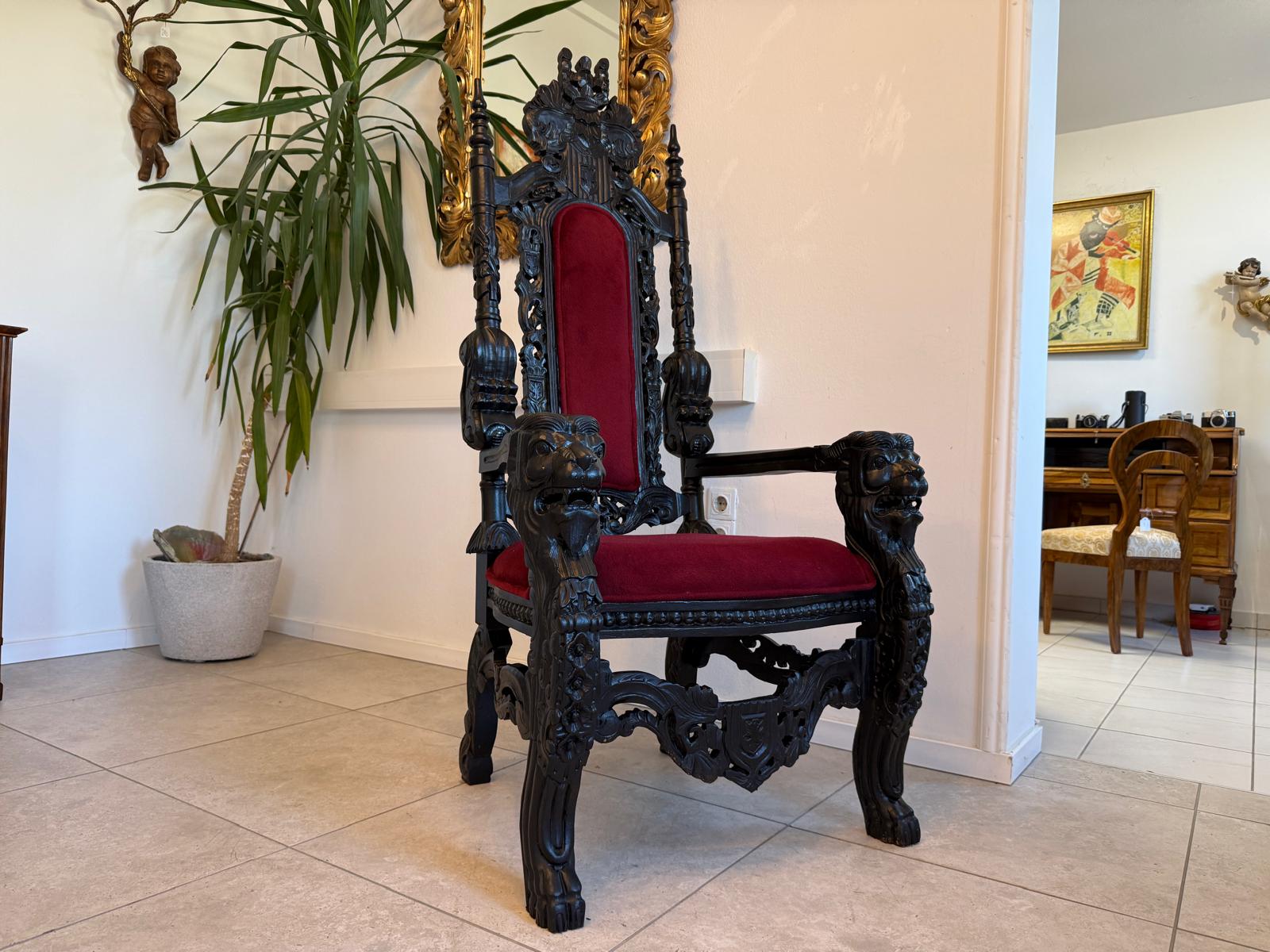Prachtvoller Fauteuil Stuhl Königssessel Prunksessel Barockstil G2096