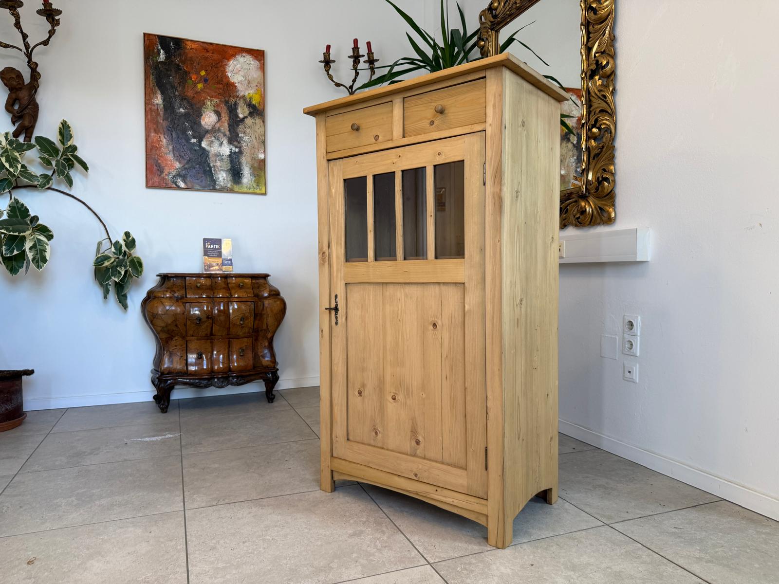 Bäuerliches Vertiko Bücherschrank Halbschrank Bauernschrank Weichholz D1186