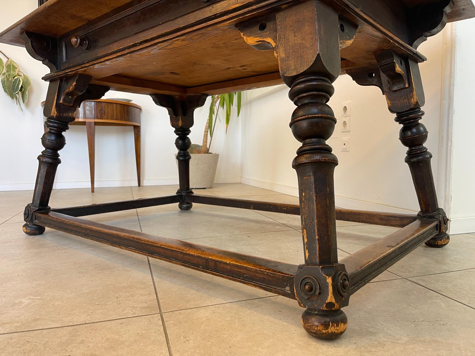 Uriger bäuerlicher Barocktisch Bauerntisch Urig Landhaustisch um 1800 G1122