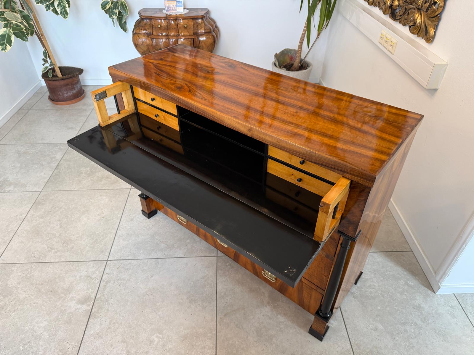 Sale Restaurierte Biedermeier Schreibkommode Nussholz Antiquität D1192