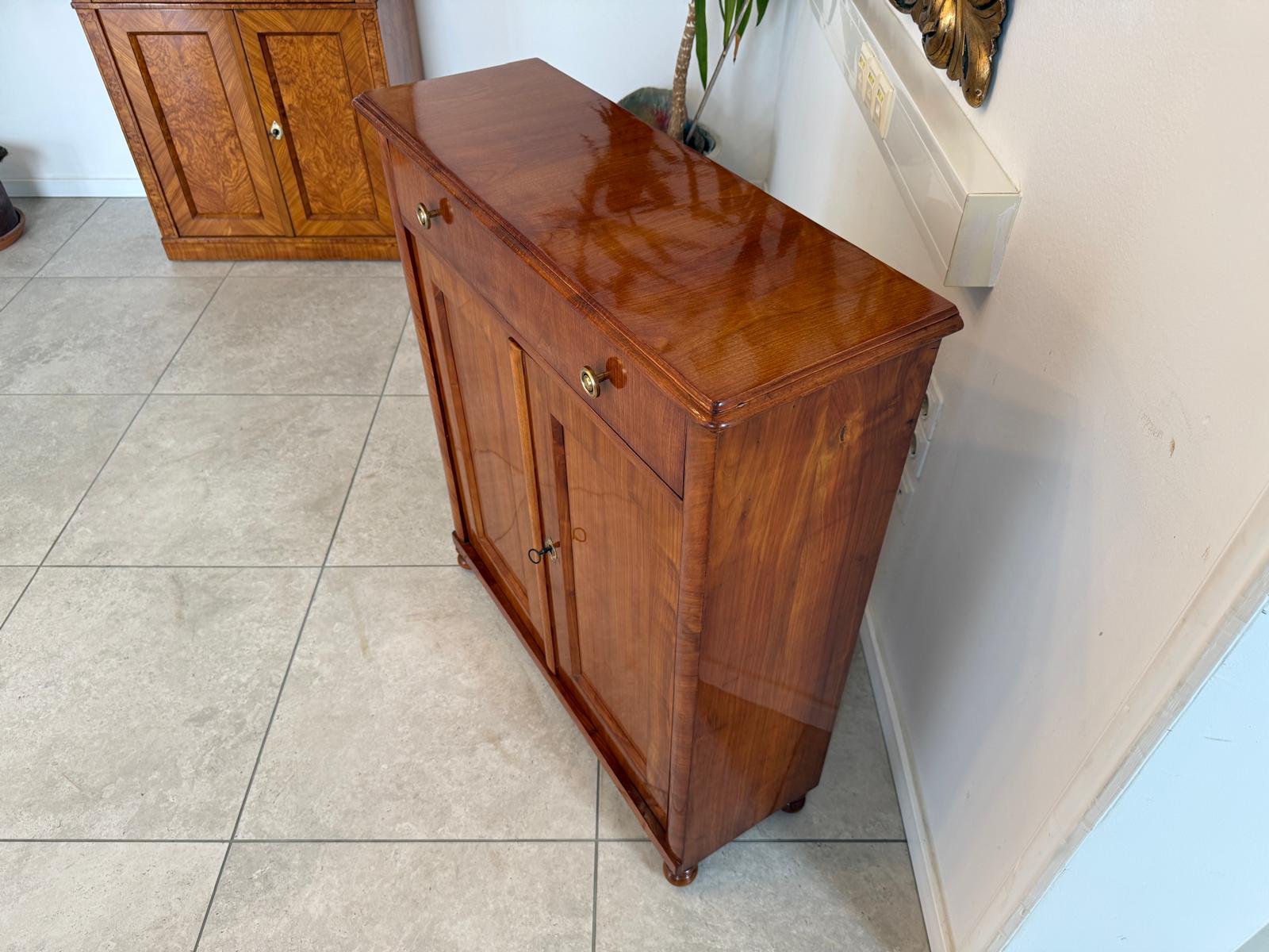 Restauriertes Biedermeier Trumeau Anrichte Kirschholzfurnier Antiquität D1194