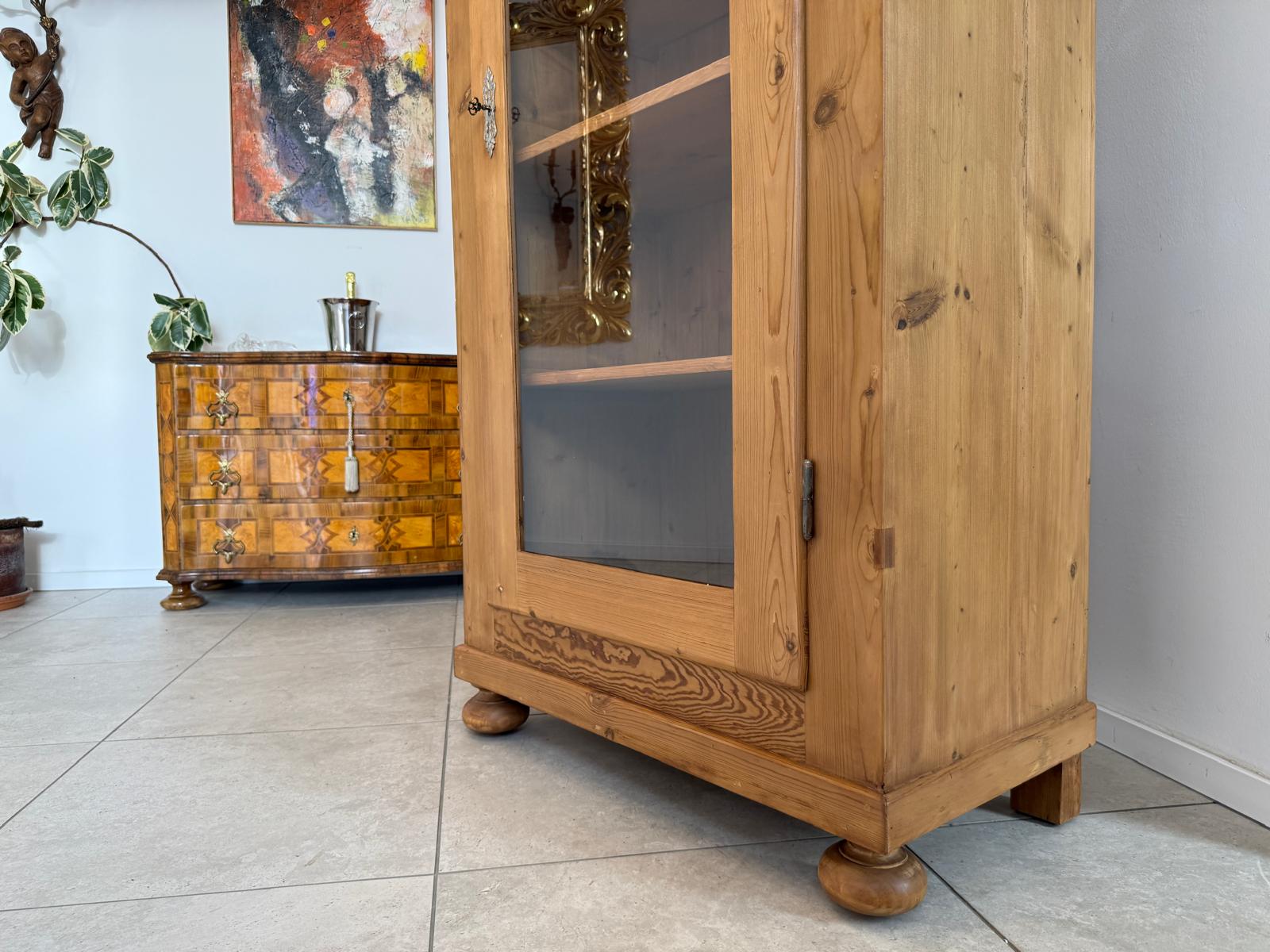 Jugendstil Vitrine Bauernvitrine Bücherschrank Bauernschrank D2649