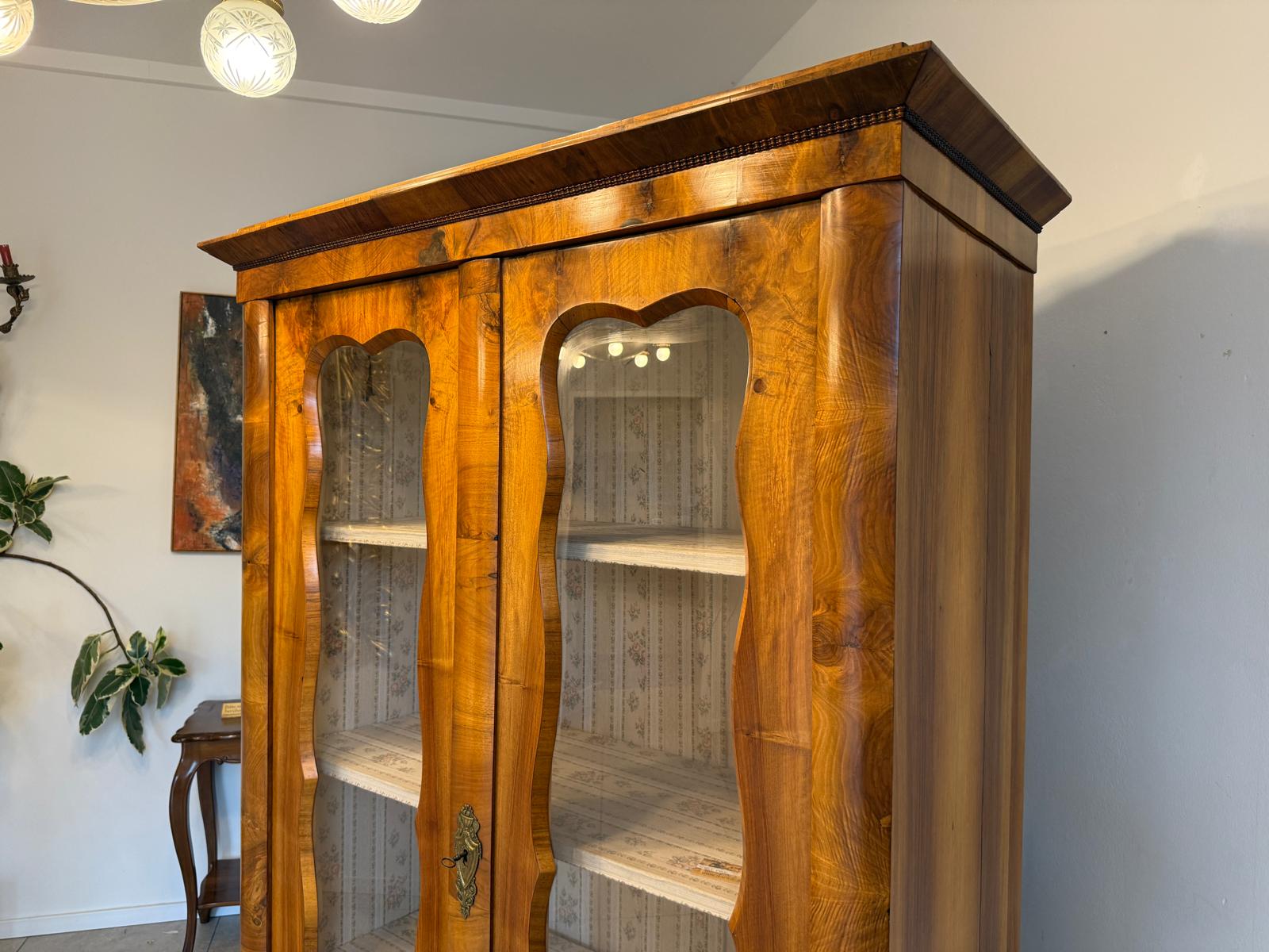 Antiquität Biedermeier Vitrine Bücherschrank Glasschrank Vitrine Antiquität G1807