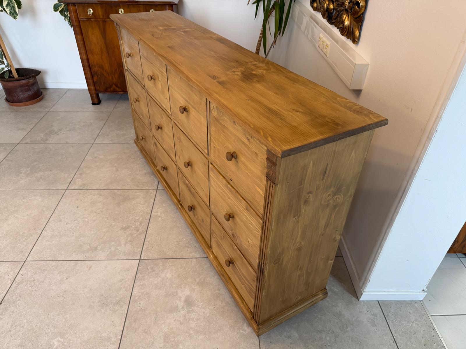 SALE Bäuerliche 12 Laden Kommode Anrichte Sideboard Weichholz D2312