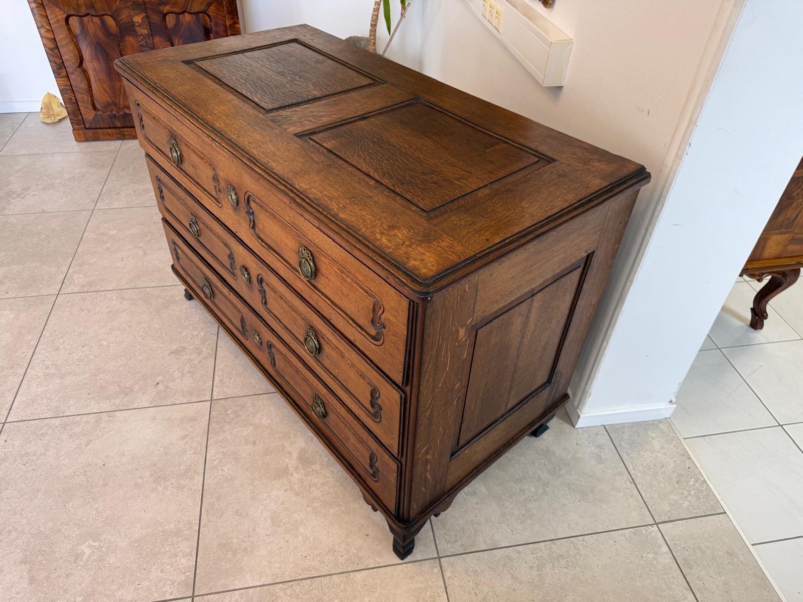 Authentische Barock Kommode Ladenkommode Eichenholz Antiquität D2428