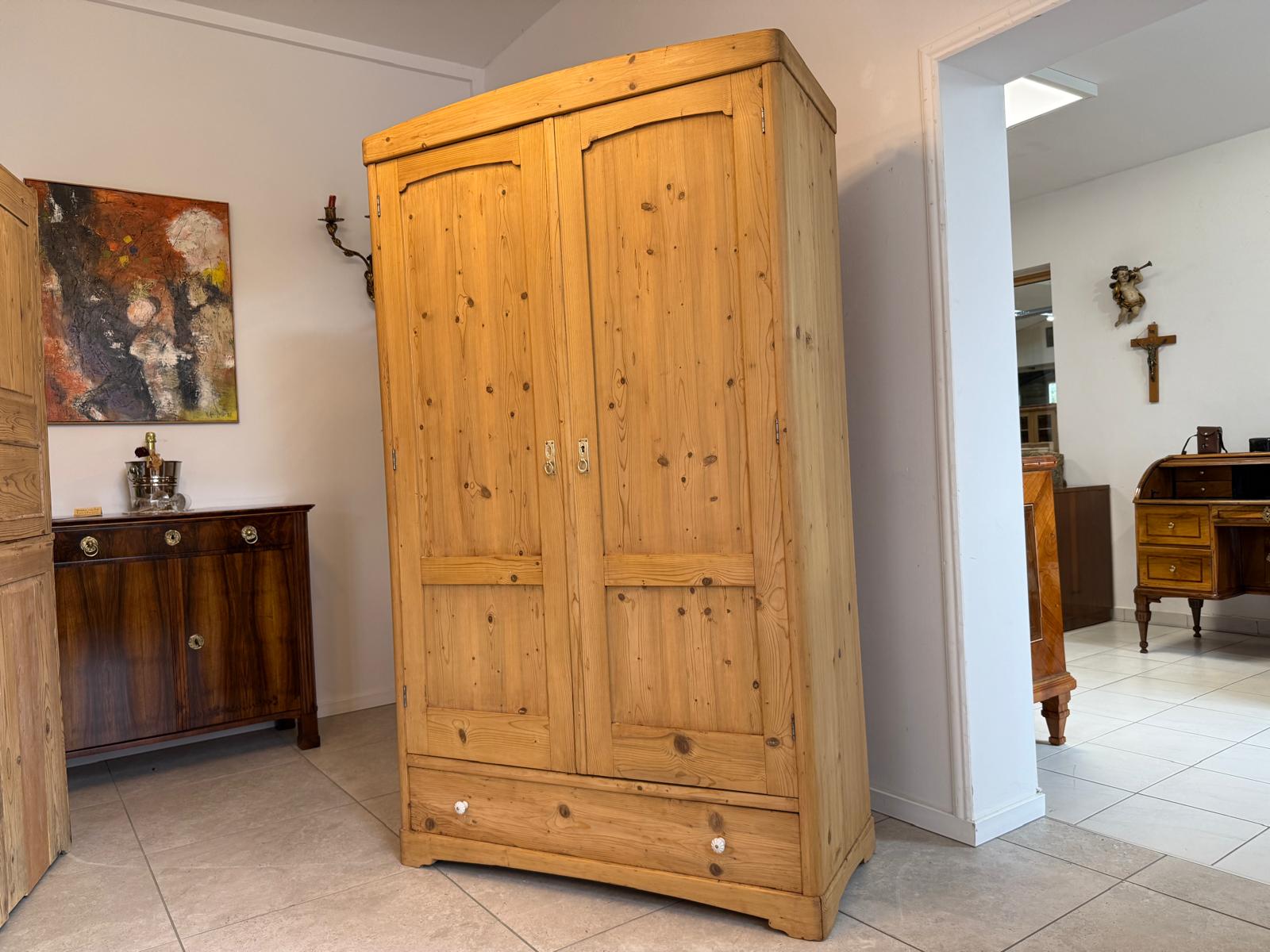 Jugendstil Bauernschrank Naturholzschrank Antik G2126