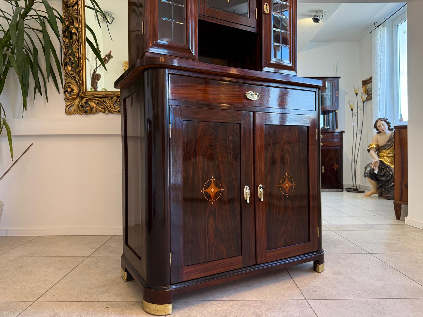 Sale Restauriertes Jugendstil Designerbuffet Aufsatzbuffet Schellack Antiquität D2393