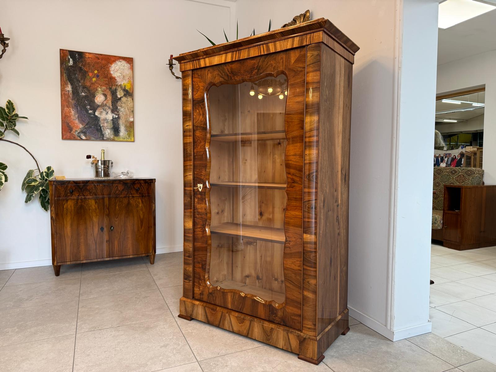 Sale Restauriert Antiquität Biedermeier Vitrine Glasschrank Bücherschrank G2051