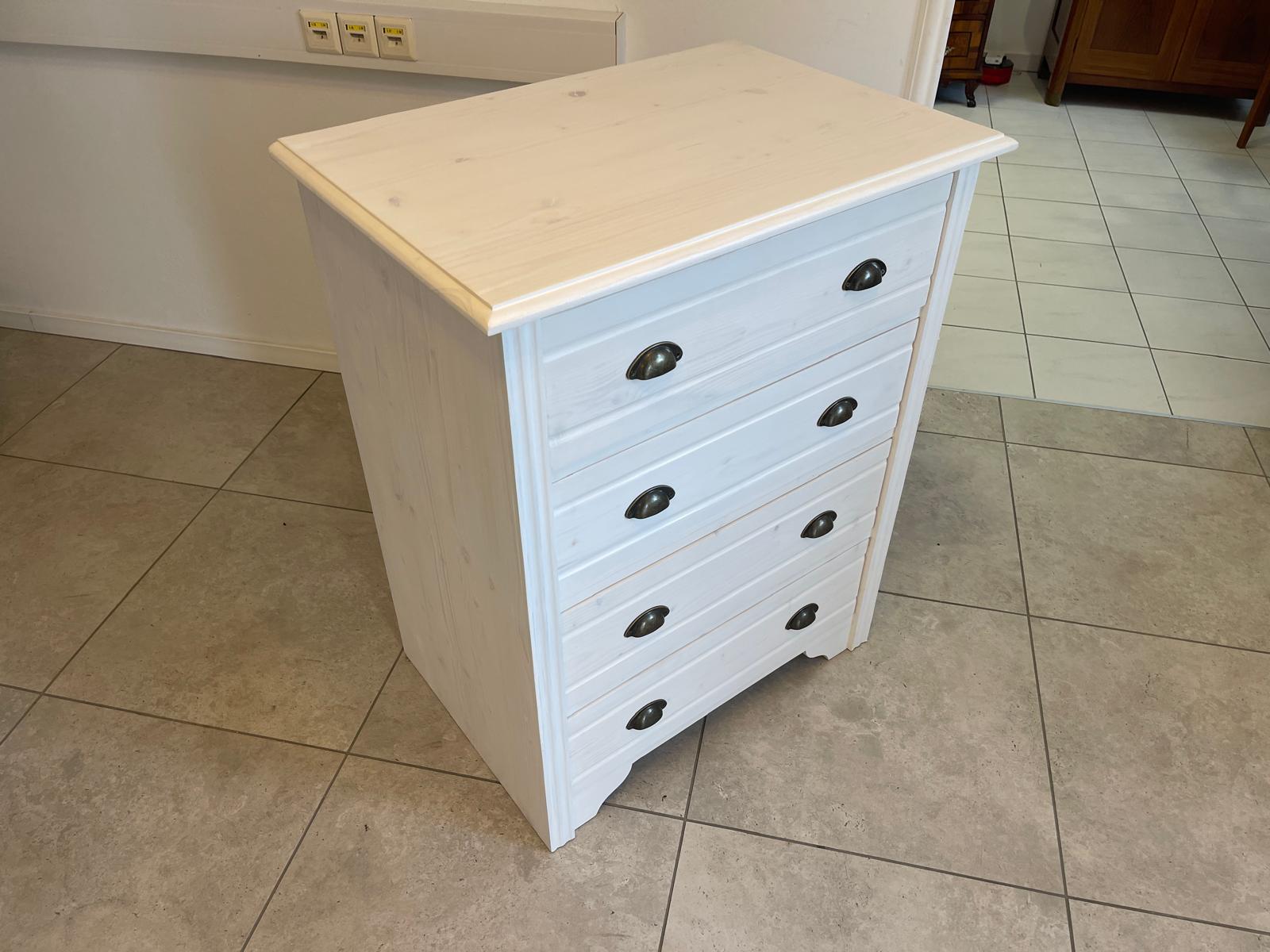 Bäuerliche Anrichte Sideboard Kommode Naturholz Fichtenholz Weiss G1073