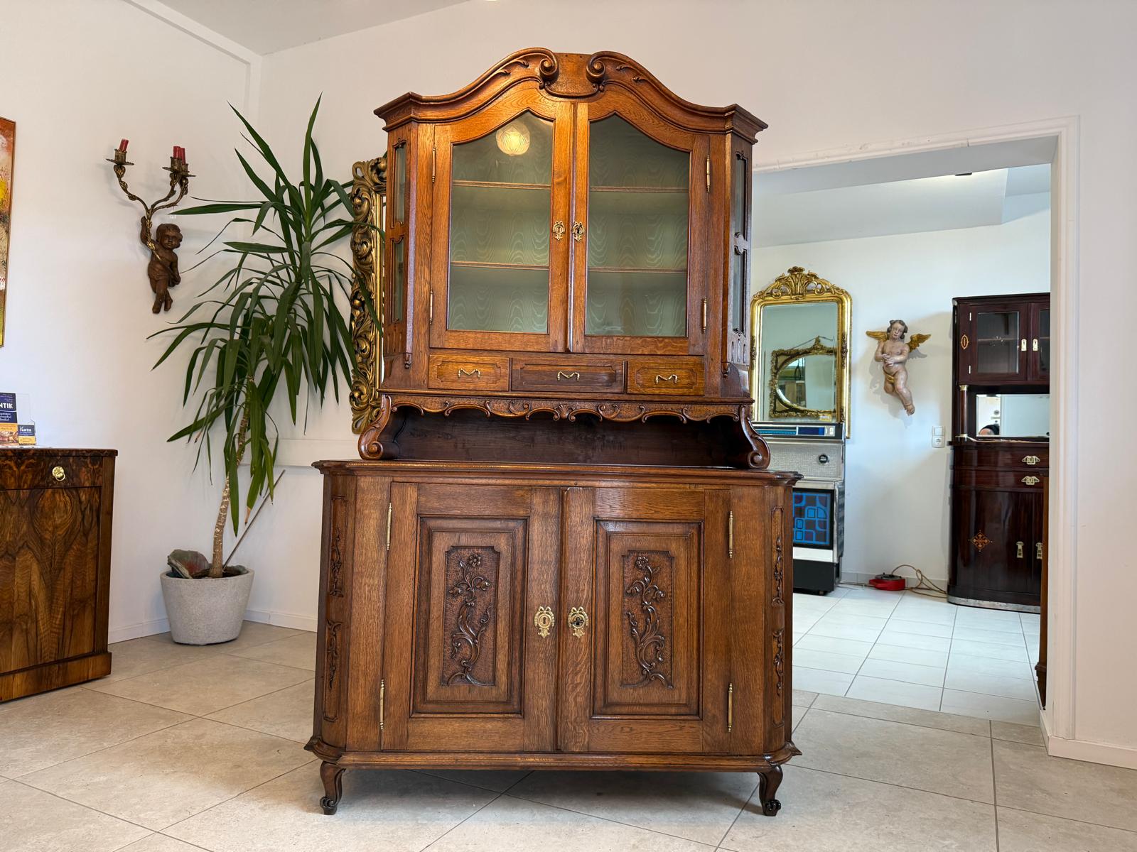 Originaler barocke Aufsatzvitrine Aufsatzkommode Vitrine Antiquität Tabernakl D1143