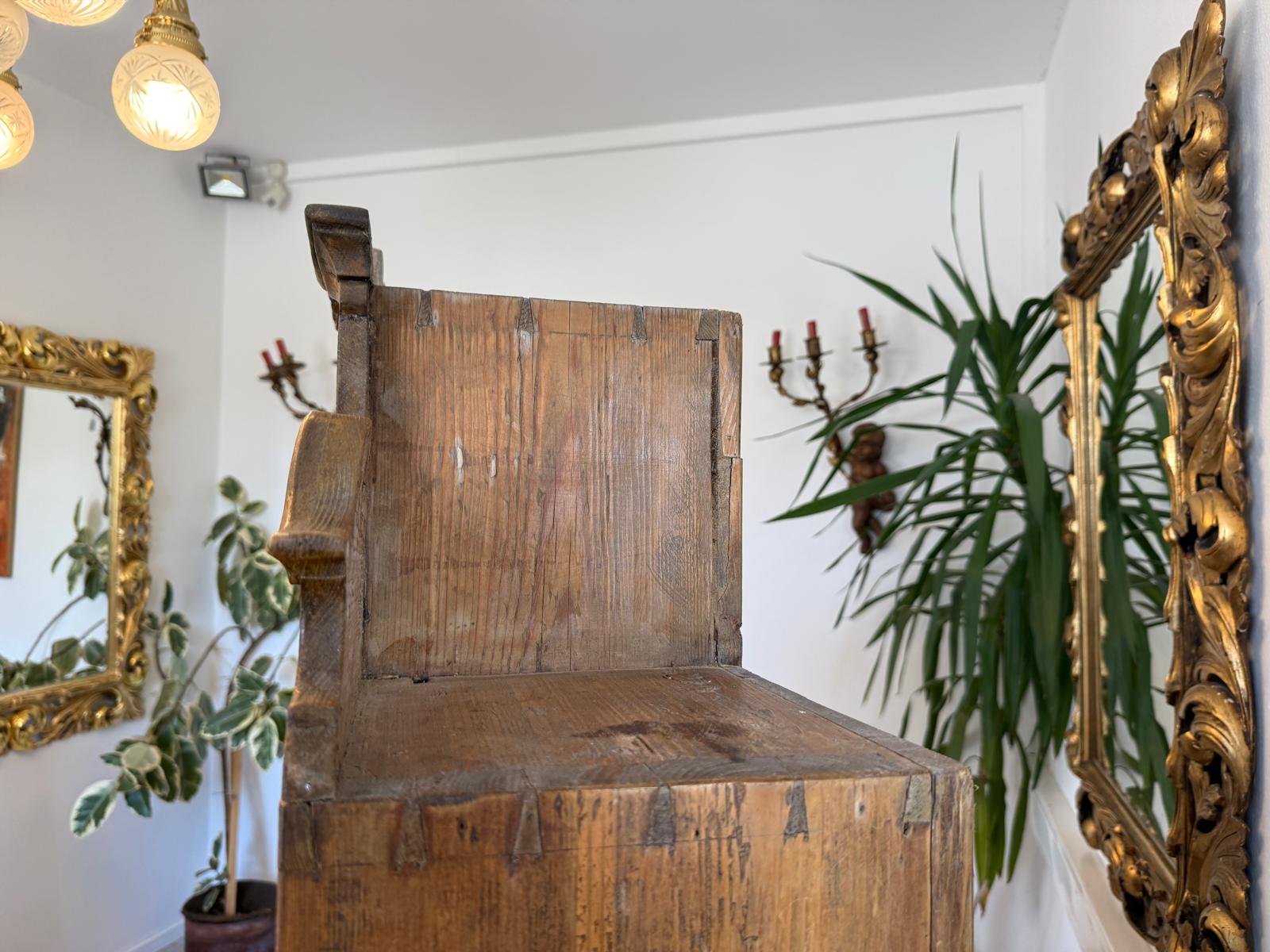 Bäuerlicher Bücherschrank Vitrine Bauernvitrine Bauernschrank Naturholz D2323