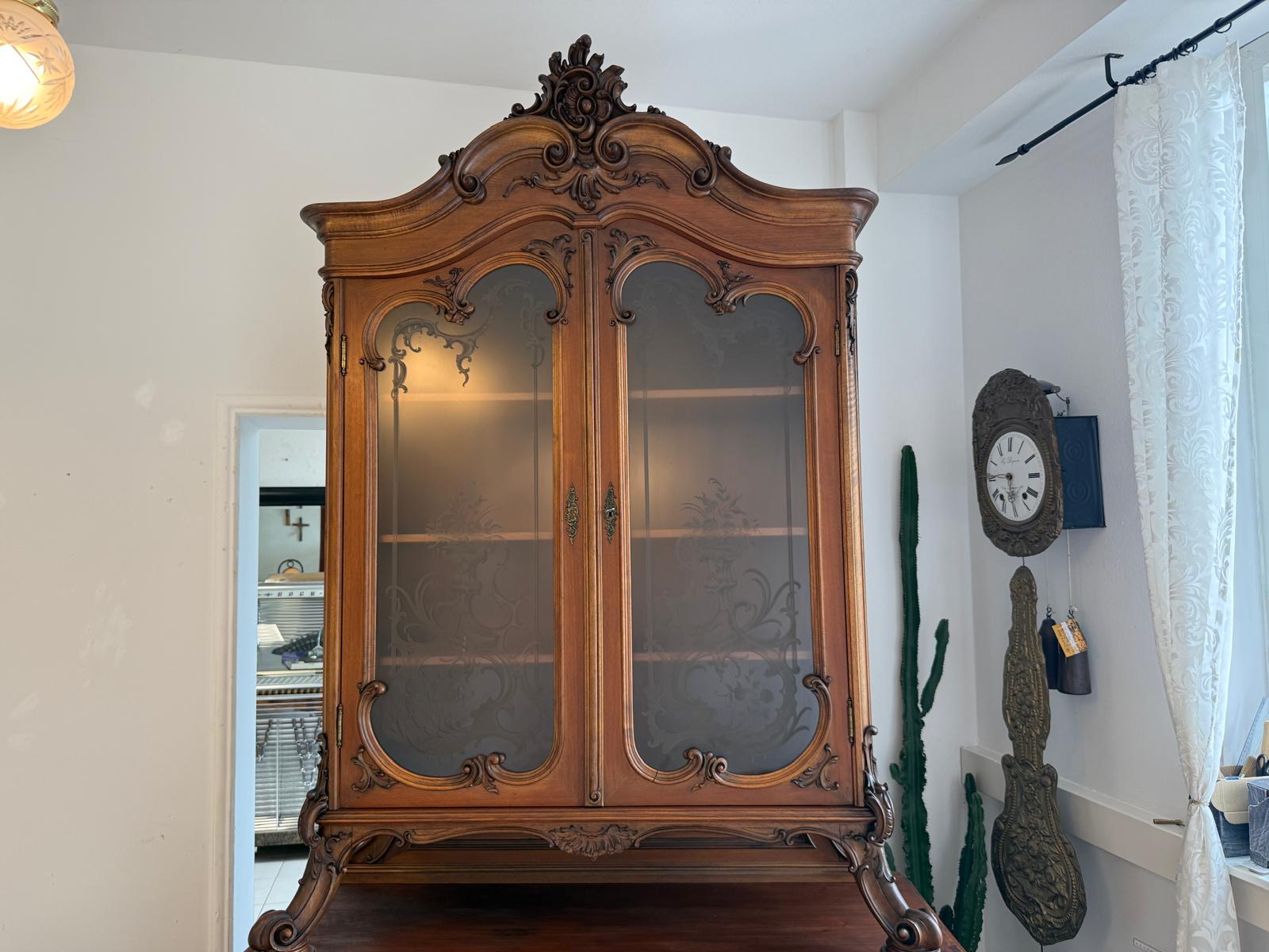 SALE Pfeiferlbarock Aufsatzbuffet Altarschrank Aufsatzschrank Eichenholz  – D2657