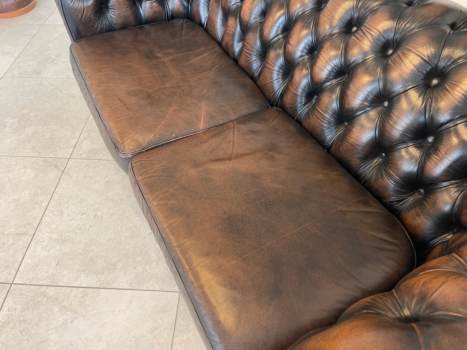 Chesterfield 3er Clubsofa Diwan Couch Zigarrenbraun G1333 Kopie