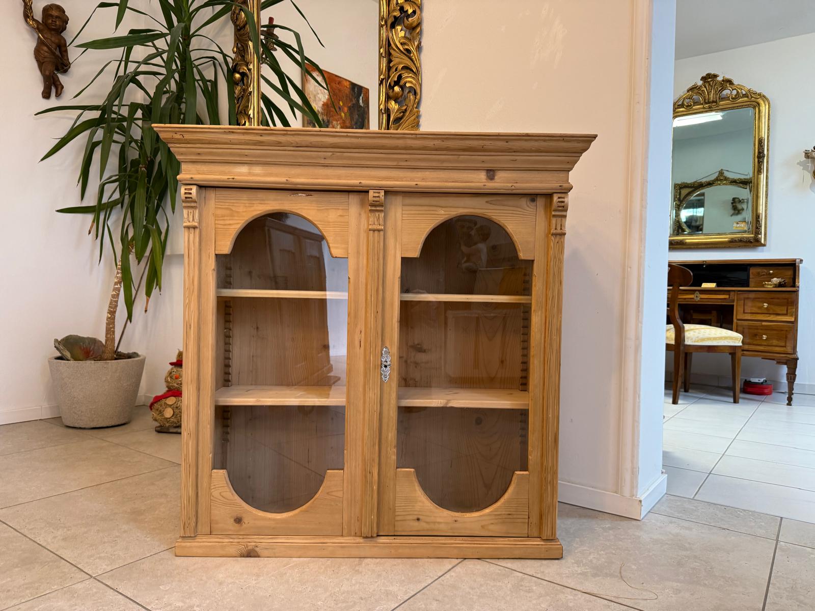 Bäuerlicher Vitrinenteil Stellage Oberteil  Wandregal Bauernmöbel G2298