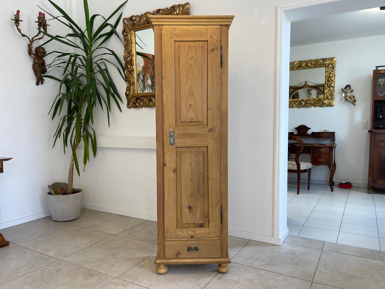 Restaurierter schmaler Bauernschrank Biedermeier Bauernschrank Bauernkasten G1651