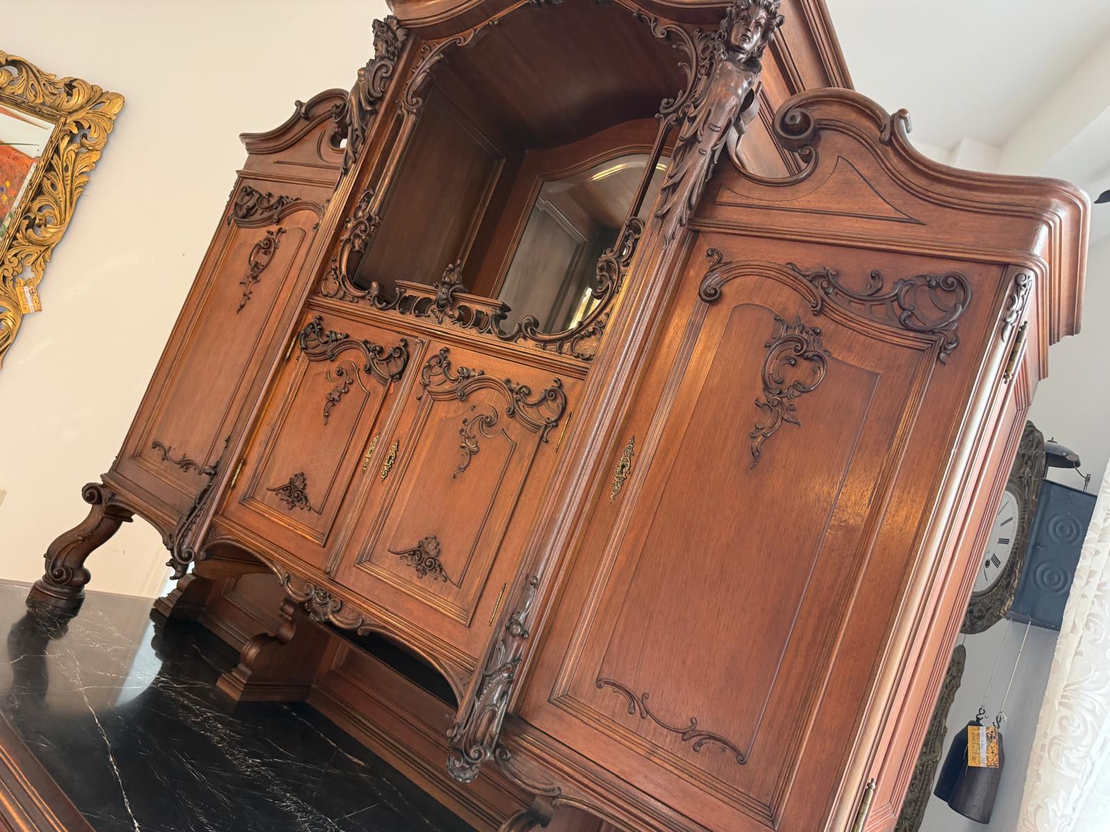 Figurales Pfeiferlbarock Aufsatzbuffet Altarschrank Aufsatzschrank / Buffet – D2658