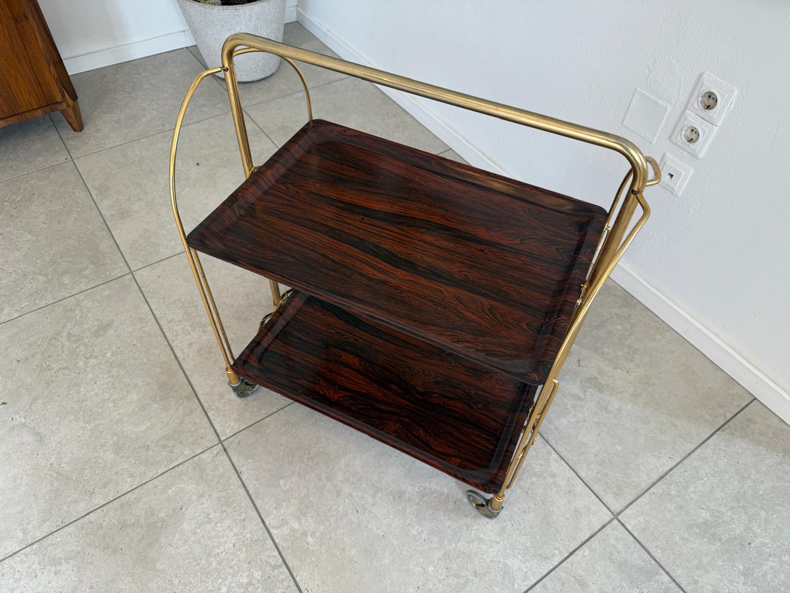 Frühstückwagen Servierwagen Bauhaus Stil Klappbare Funktion G1989