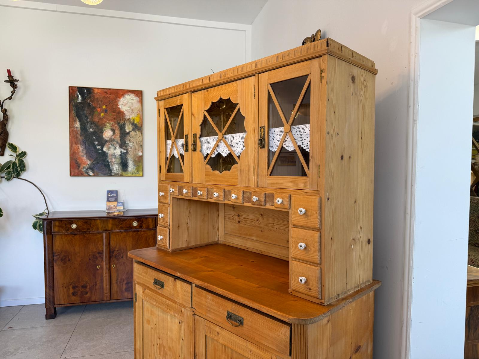 Jugendstil  Naturholschrank Küchenbuffet Küchenschrank Küchenkredenz D2513