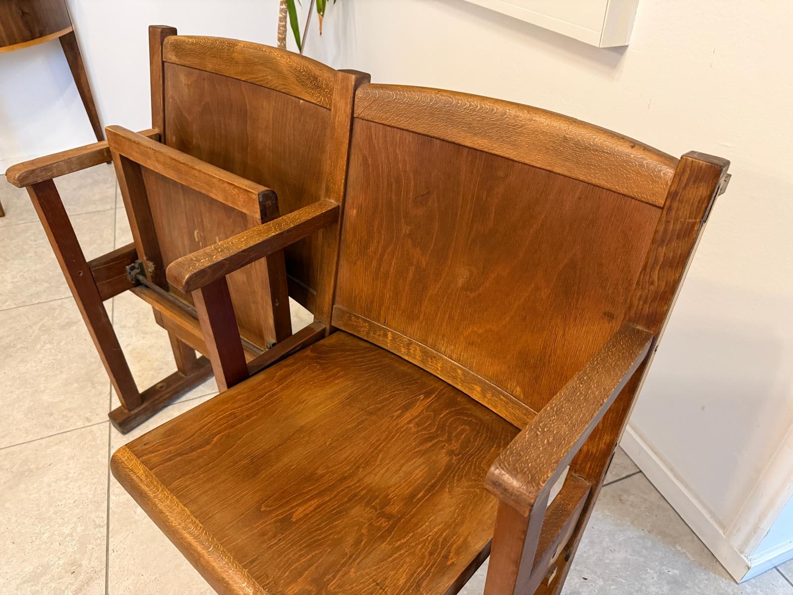 Original Wiener Kinosessel 2er Sitz Klappstuhl Stuhl Nostalgie G2266