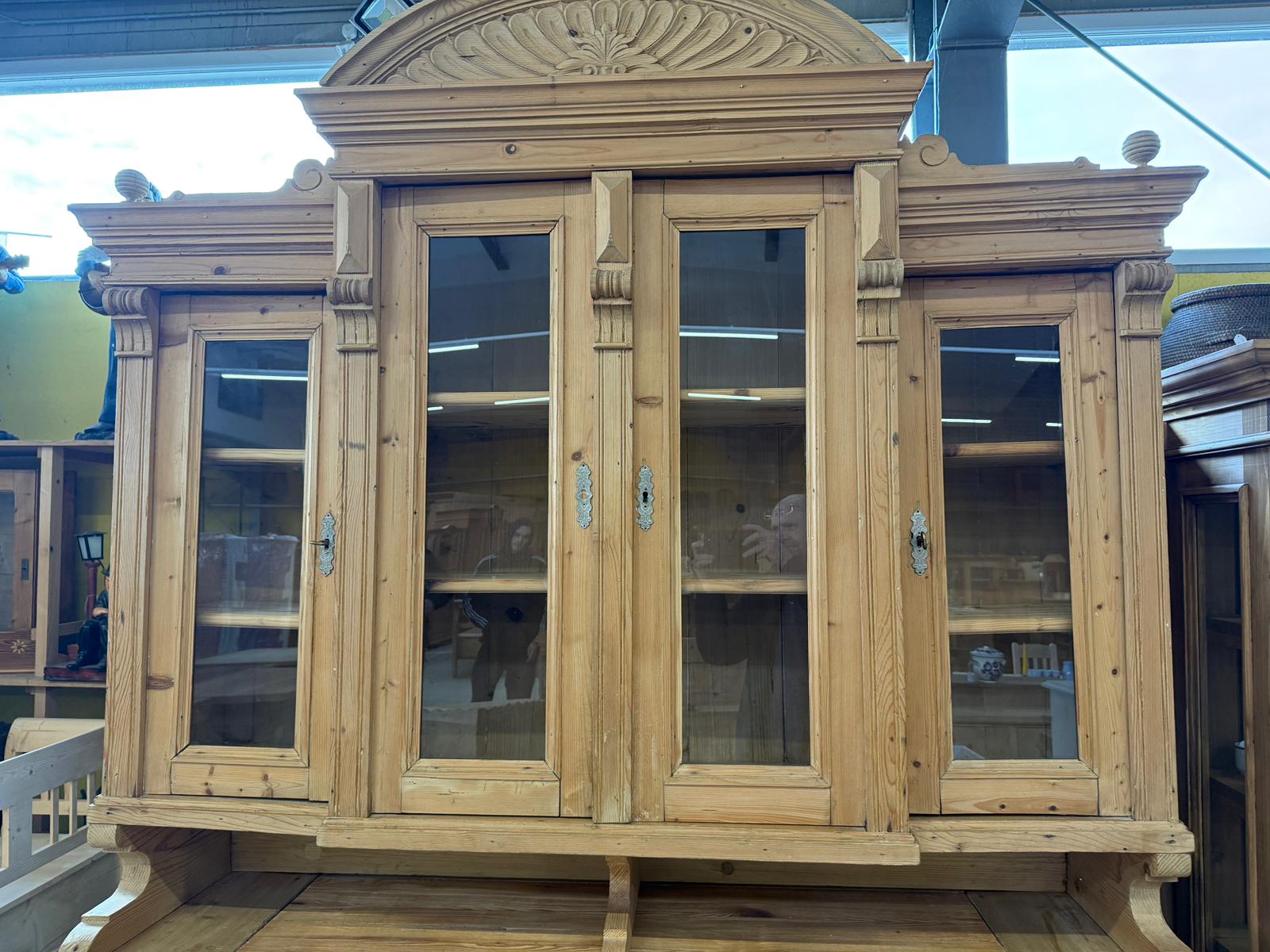 Gründerzeit Naturholschrank Küchenbuffet Küchenschrank Küchenkredenz D1032