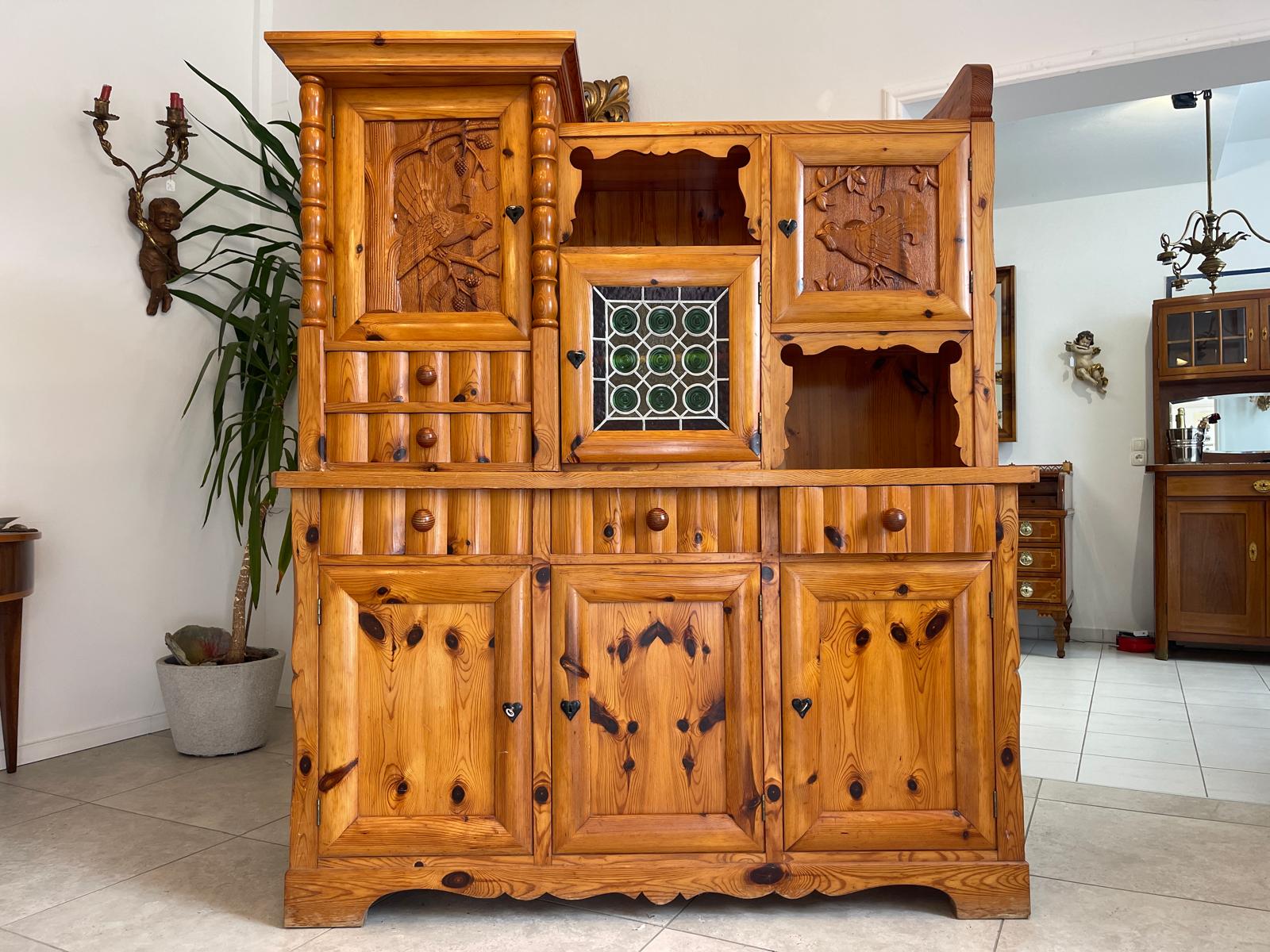 Zirbenholz Kredenz Butzenglas Küchenschrank G1173