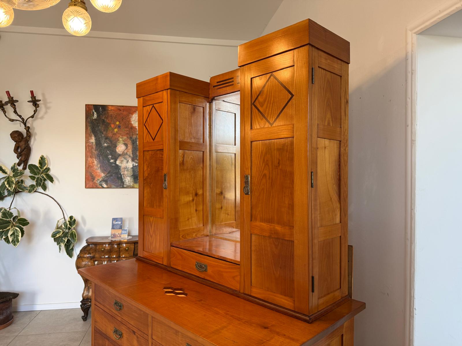 SALE Originale Jugendstil Bücherschrank Kasten Vitrine D1177