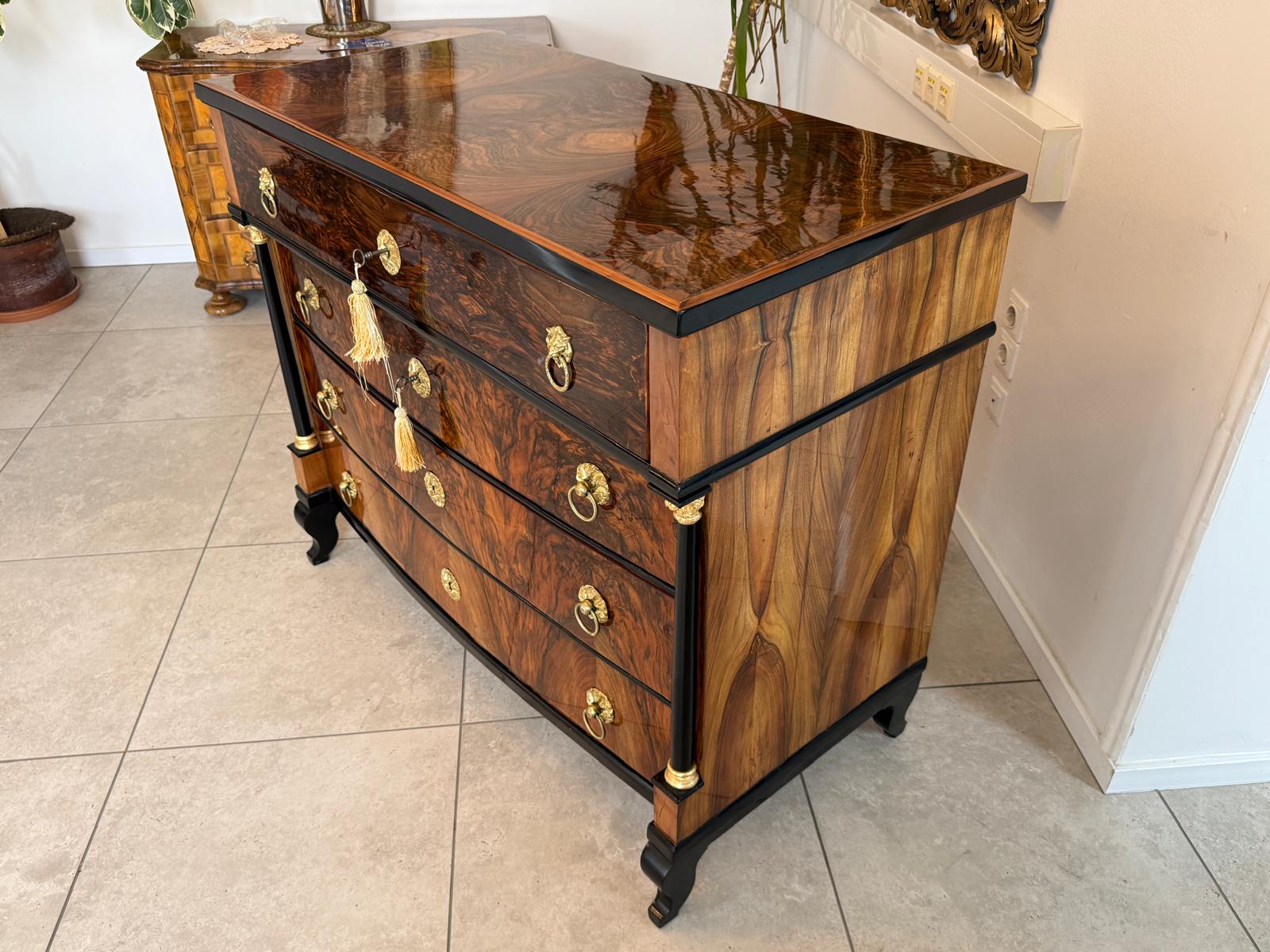 SALE Restaurierte Empire Schreibkommode Nussholz Antiquität Antikmöbel D2680