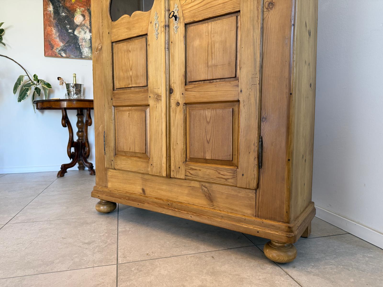 Restaurierte Biedermeier Vitrine Bäuerliche Vitrine Bücherschrank G1185