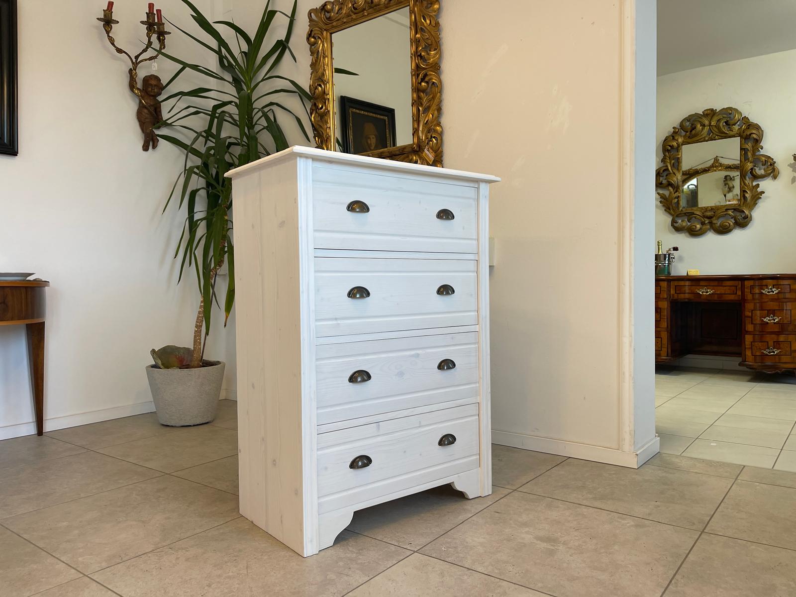 Bäuerliche Anrichte Sideboard Kommode Naturholz Fichtenholz Weiss G1074