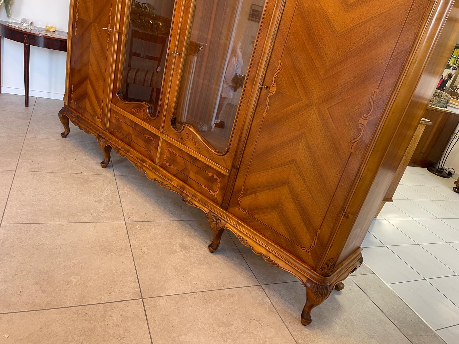 Bücherschrank Barock Barockstil Vitrine Glasschrank Wohnzimmerschrank A5151