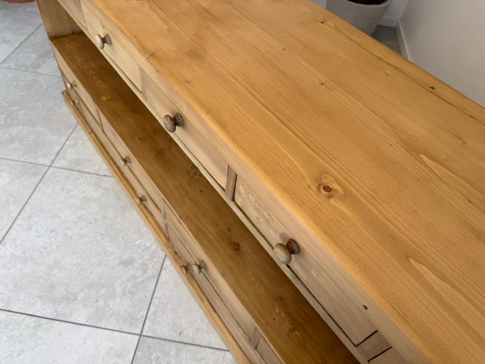 SALE Bäuerliche 12 Laden Kommode Anrichte Sideboard Weichholz G2073